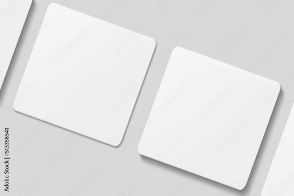 Blank square business card for mockup. 3D Render. Blank square business card for mockup. 3D Render.