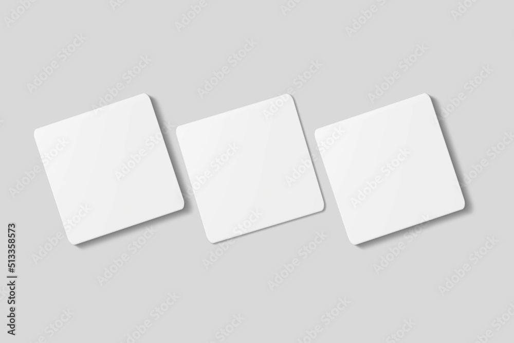 Fototapeta premium Blank square business card for mockup. 3D Render.