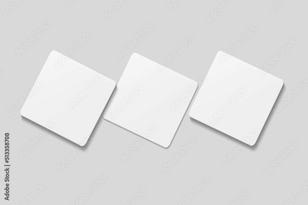 Blank square business card for mockup. 3D Render. Blank square business card for mockup. 3D Render.
