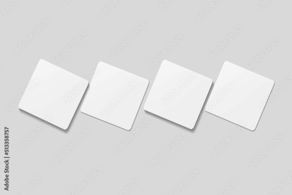 Blank square business card for mockup. 3D Render. Blank square business card for mockup. 3D Render.