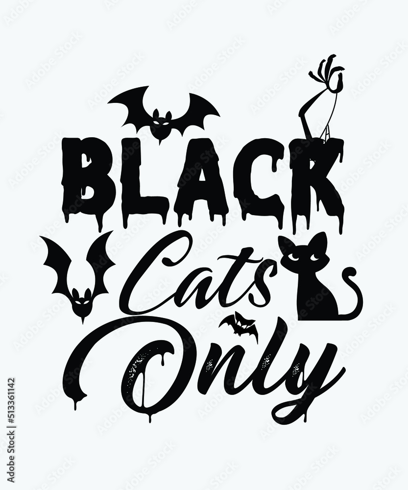Black cats only. Halloween day design. vector file. Black cats only. Halloween day design. vector file.
