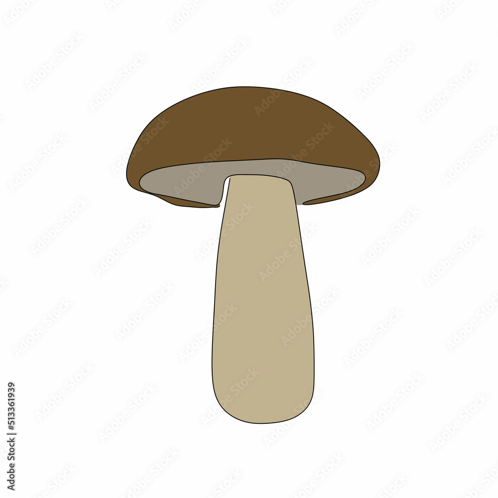 Mushroom icon is drawn in a flat style. Color vector illustration Mushroom icon is drawn in a flat style. Color vector illustration