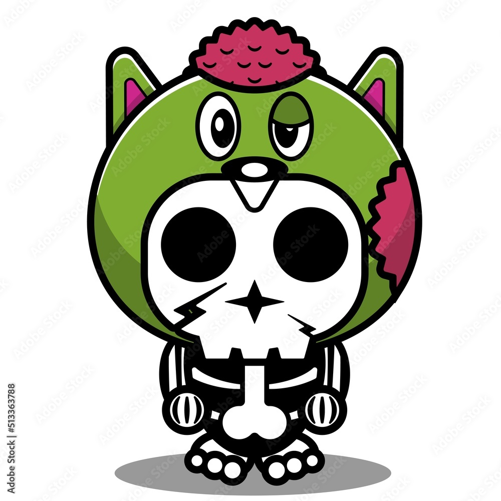 vector illustration of cute cartoon character zombie mascot bone animal beaver halloween vector illustration of cute cartoon character zombie mascot bone animal beaver halloween