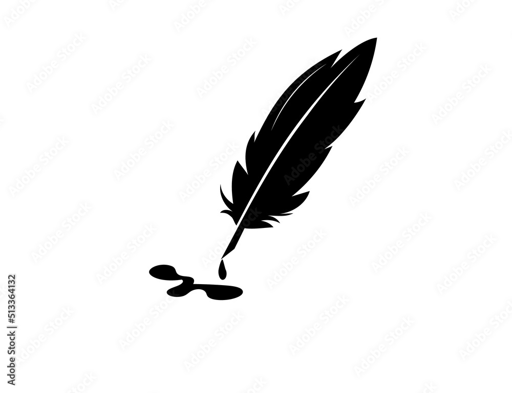 A fountain pen. Icon. Vector illustration. A fountain pen. Icon. Vector illustration.