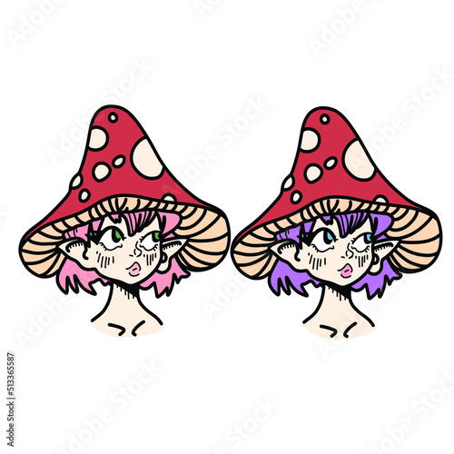 Illustration of cute mushroom fly agaric for children cartoons cute mushroom