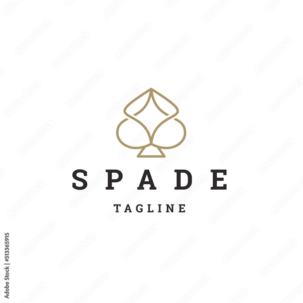 Luxury spade line logo icon design template flat vector Luxury spade line logo icon design template flat vector