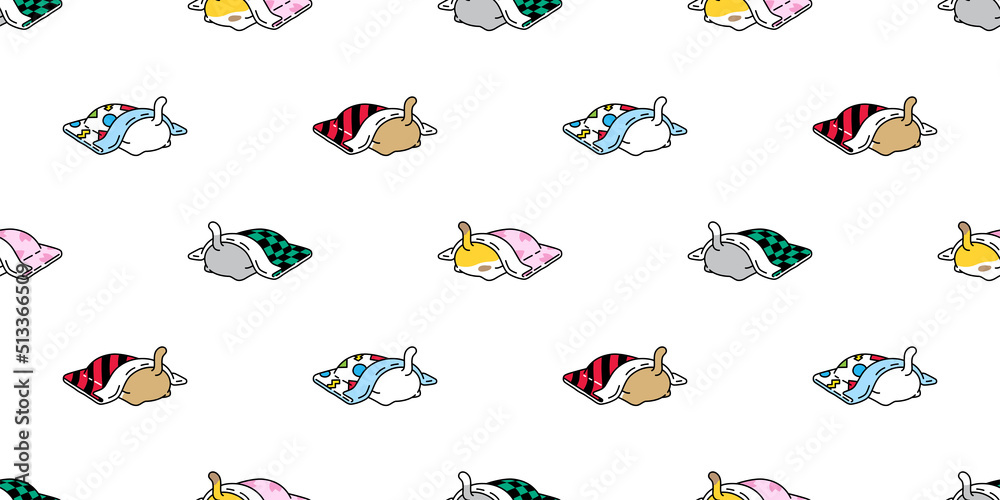 cat seamless pattern calico kitten sleeping blanket vector neko breed cartoon character pet repeat wallpaper tile background animal doodle illustration scarf isolated design cat seamless pattern calico kitten sleeping blanket vector neko breed cartoon character pet repeat wallpaper tile background animal doodle illustration scarf isolated design