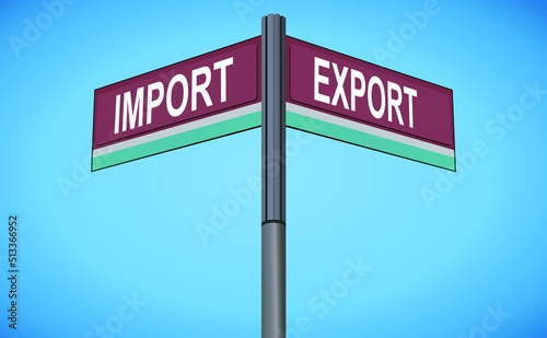 Crossroads of Global Trade: Import and Export as Dual Arrows of Economic Flow, Symbolizing the Interconnected Pulse of Nations in a World Built on Exchange and Dependency