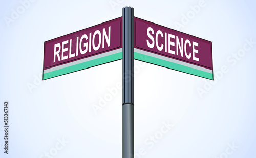 Crossroads of Belief and Reason: Religion and Science as Diverging Paths, Symbolizing the Eternal Dialogue Between Faith and Evidence in Humanity's Quest for Meaning and Truth