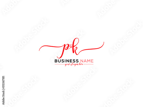 Creative PK Logo Icon, Signature Pk kp Logo and Love Heart Letter Icon Design For You