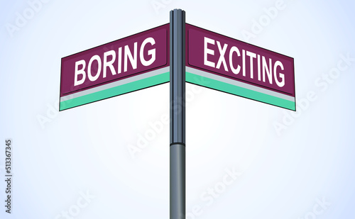 Crossroads of Experience: Boring and Exciting as Opposing Paths, Symbolizing the Choice Between Comfort and Adventure in the Journey Toward Meaningful Living