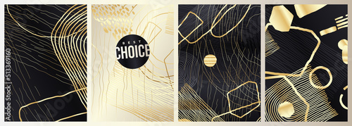 Foto Brochure covers with gold and gilded elements