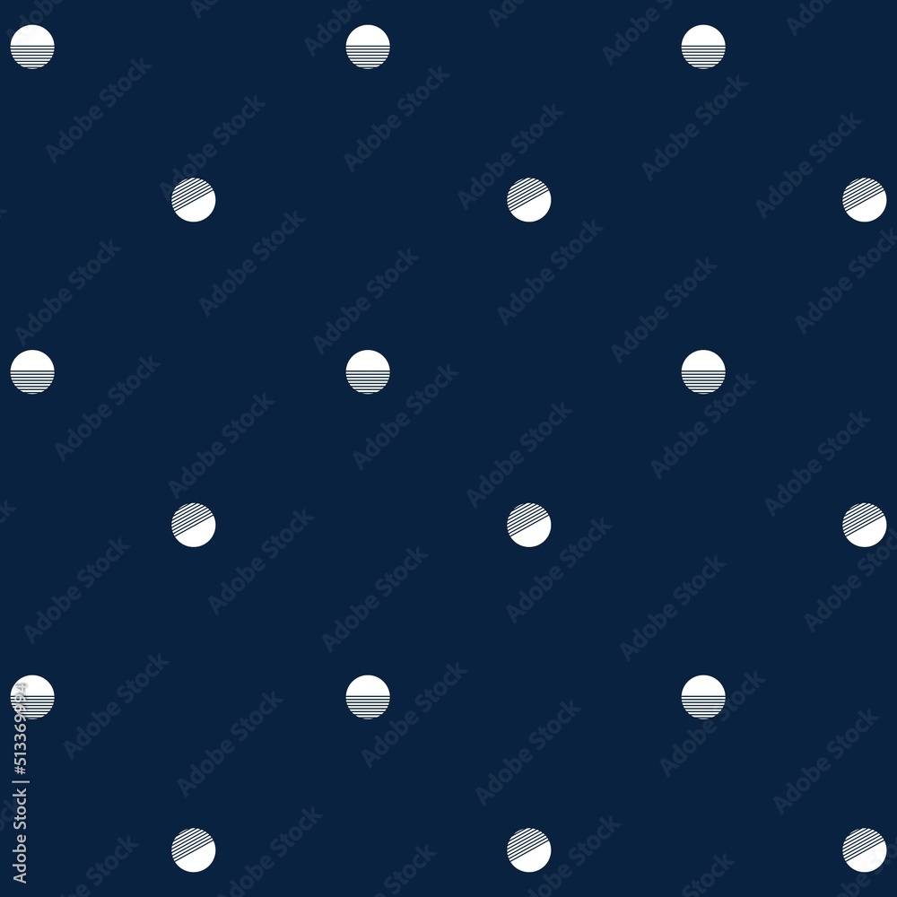 Illustration pattern dots with lines and indigo background surf style