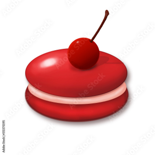 macarons with cherry