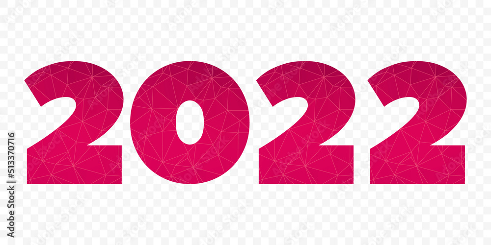 2022 year vector icon. Pink gradient symbol isolated on transparent ...