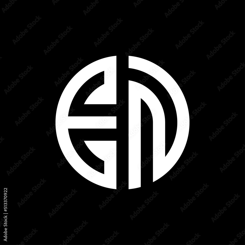 Letter EN creative circle monogram logo Letter EN creative circle monogram logo