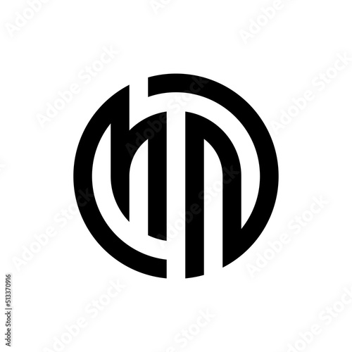 Letter MN creative circle monogram logo