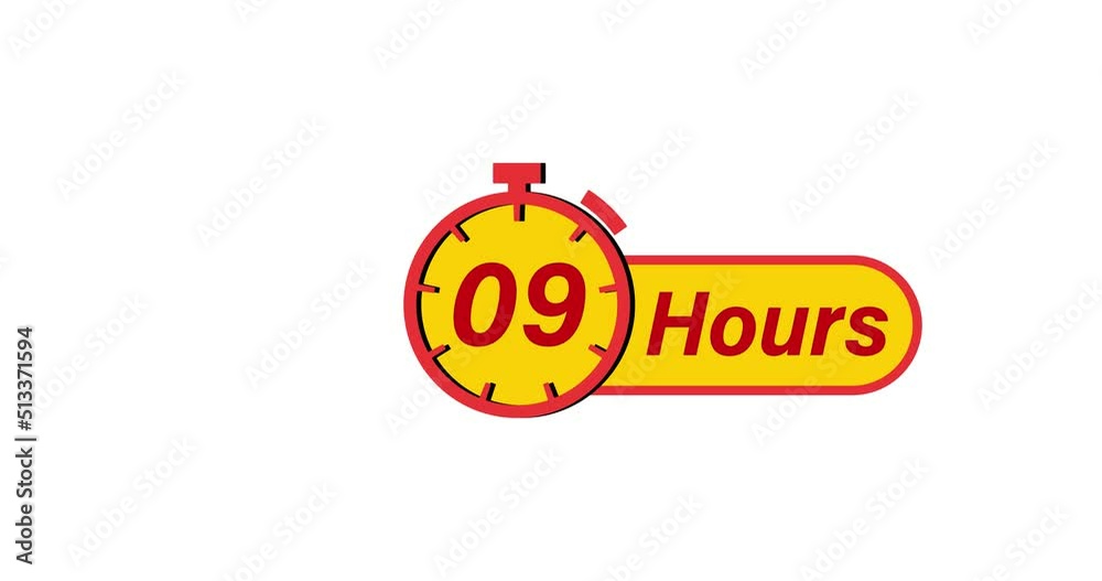 9 Hours timers Clocks, Timer 9 Hour icon, countdown icon. Time measure. The chronometer icon is isolated on white background 9 Hours timers Clocks, Timer 9 Hour icon, countdown icon. Time measure. The chronometer icon is isolated on white background