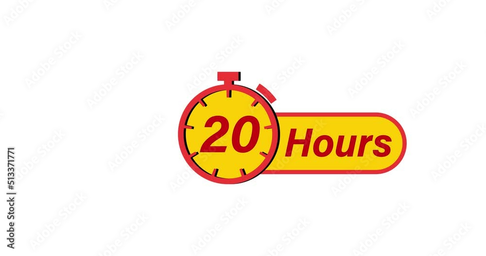 20 Hours timers Clocks, Timer 20 Hour icon, countdown icon. Time measure. The chronometer icon is isolated on white background 20 Hours timers Clocks, Timer 20 Hour icon, countdown icon. Time measure. The chronometer icon is isolated on white background