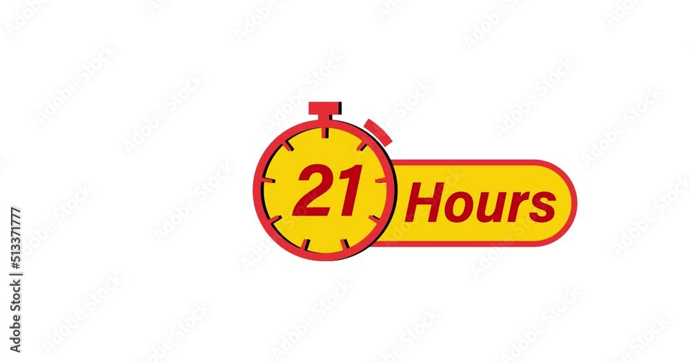 21 Hours timers Clocks, Timer 21 Hour icon, countdown icon. Time measure. The chronometer icon is isolated on white background 21 Hours timers Clocks, Timer 21 Hour icon, countdown icon. Time measure. The chronometer icon is isolated on white background