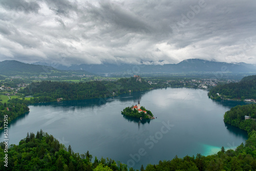 Lake Bled seen from Mala Osojnica