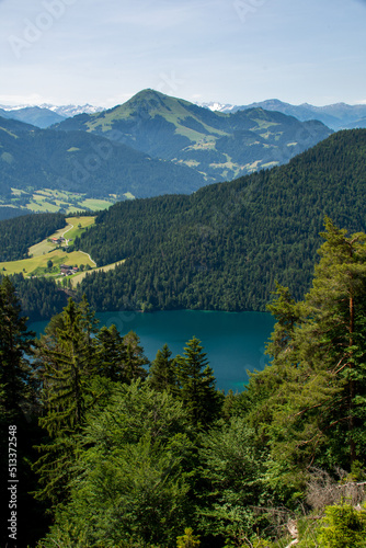 Lake Hinterstein and snow-capped mountains in the background © Alexander