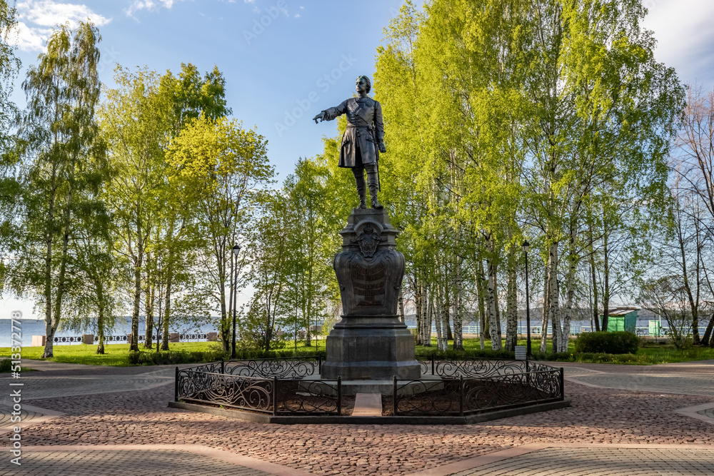 Monument to Peter the Great in Petrozavodsk.