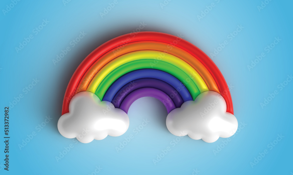 Colorful rainbow in the sky with clouds Colorful rainbow in the sky with clouds