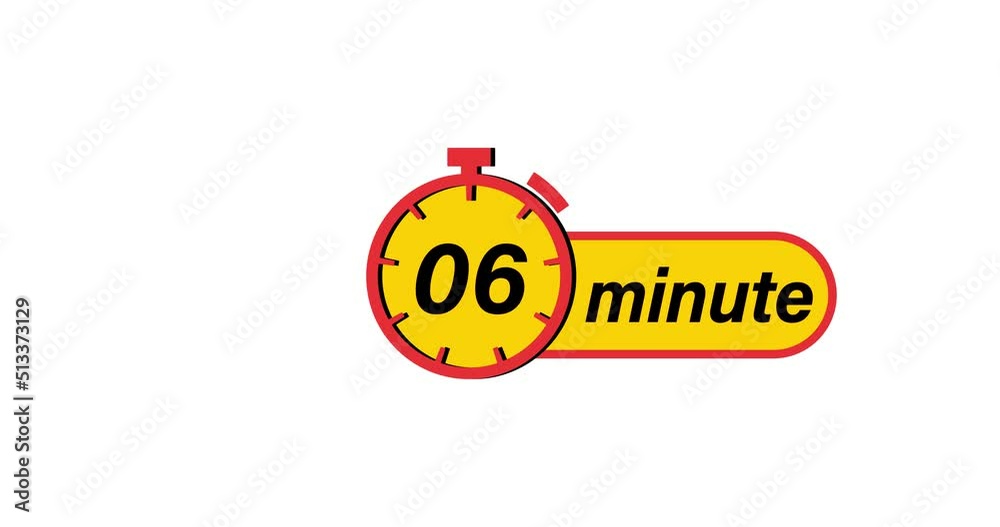 6 minutes timers Clocks, Timer 6 minute icon, countdown icon. Time measure. The chronometer icon is isolated on white background 6 minutes timers Clocks, Timer 6 minute icon, countdown icon. Time measure. The chronometer icon is isolated on white background