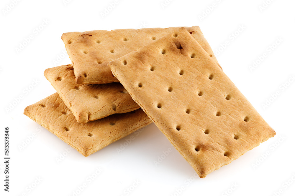 Pile of rectangular biscuits isolated on white background. Full depth of field. Close-up. Pile of rectangular biscuits isolated on white background. Full depth of field. Close-up.