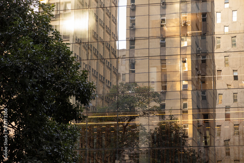 Sao Paulo, SP, Brazil, JUN 26, 2022, architectural details of buildings on Paulista avenue photo