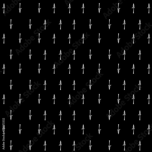 Illustration pattern tribal spear with black background fashion style