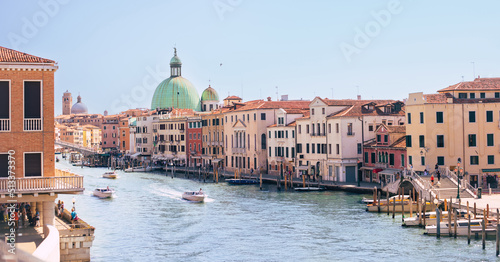 Wonderful day in Venice. Colorful beautiful cityscape with a view on the Grand Canal and the domes of Santa Maria della Salute. © My Ocean studio
