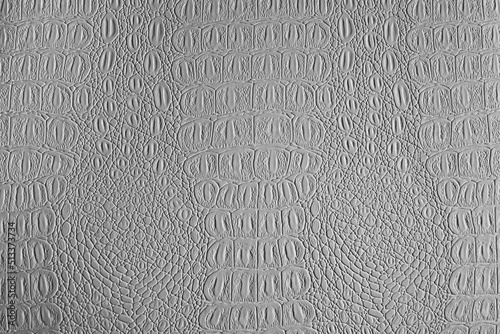 Crocodile skin texture background. White color, close-up.