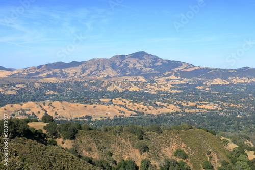 Mt Diablo and the Las Trampas Ridge of the East Bay hills in Northern California