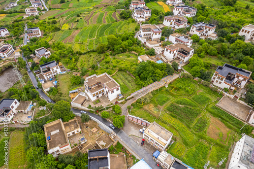 chinese village & field in the mountain in Cichuan