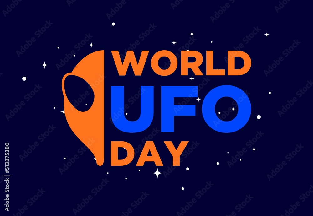 Happy World UFO day. UFO flying spaceship. Vector illustration. Happy World UFO day. UFO flying spaceship. Vector illustration.