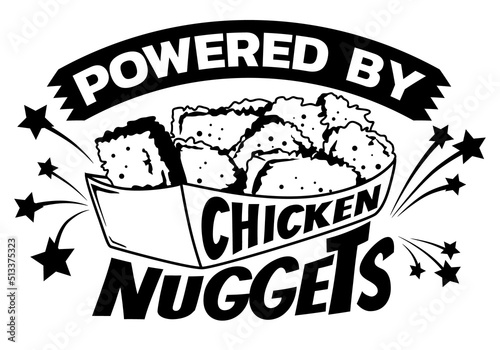 Powered by Chicken Nuggets illustration, Snacks illustration, Fast Food vector