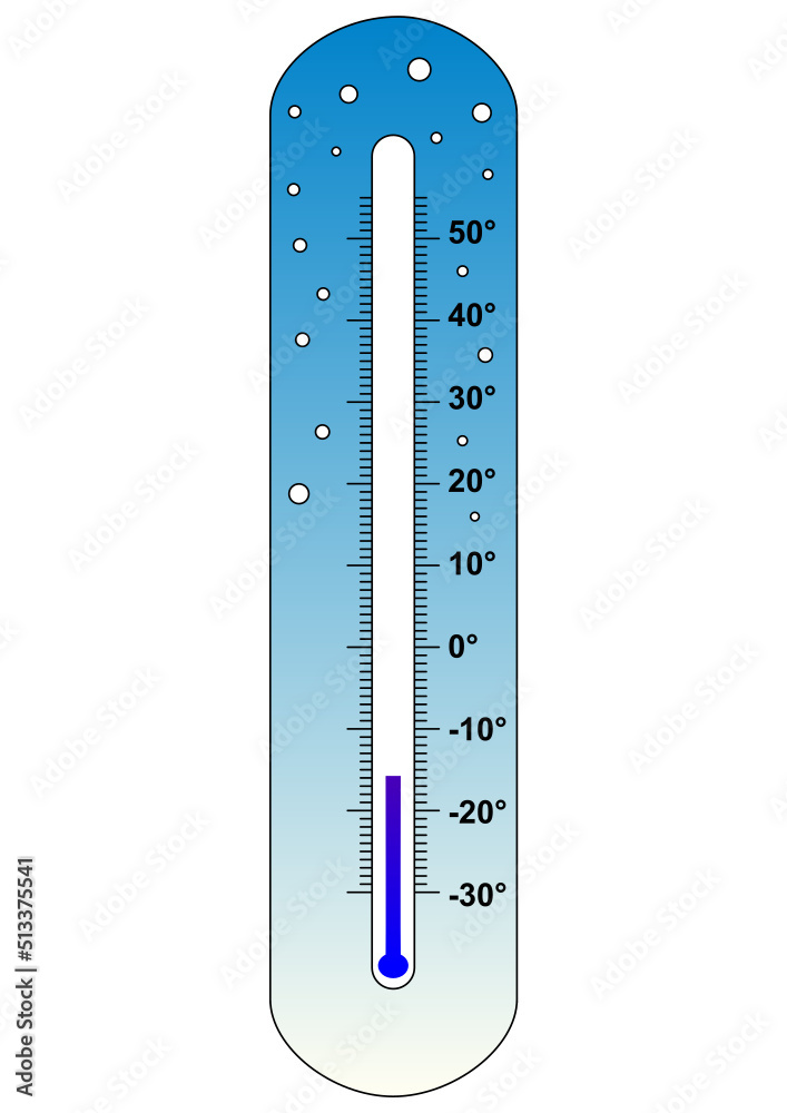 mercury thermometer, cold temperature. Vector illustration, blue and white background mercury thermometer, cold temperature. Vector illustration, blue and white background