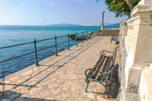 Fototapeta Naklejka Na Ścianę i Meble -  The Lungomare, also called the Emperor Franz Joseph Promenade, is a famous, the beautiful walkway in Opatija, Croatia