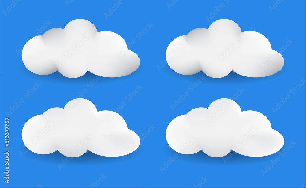 Element 3d clouds on blue background Free Vector