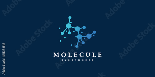 Molecule technology logo template with modern abstract concept Premium Vector