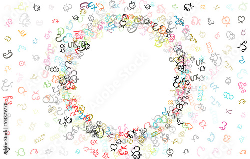 Colorful vector design made from Telugu letters, scripts, or characters. Telugu is used in Andhra Pradesh and Telangana, India as the official language. photo