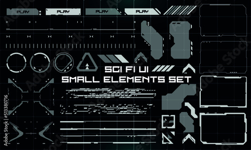 Set of Sci Fi Modern User Interface Elements. Futuristic Abstract HUD. Good for game UI. Vector Illustration EPS10
