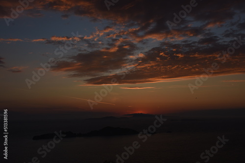 Beautiful sunset  in Corfu Greece