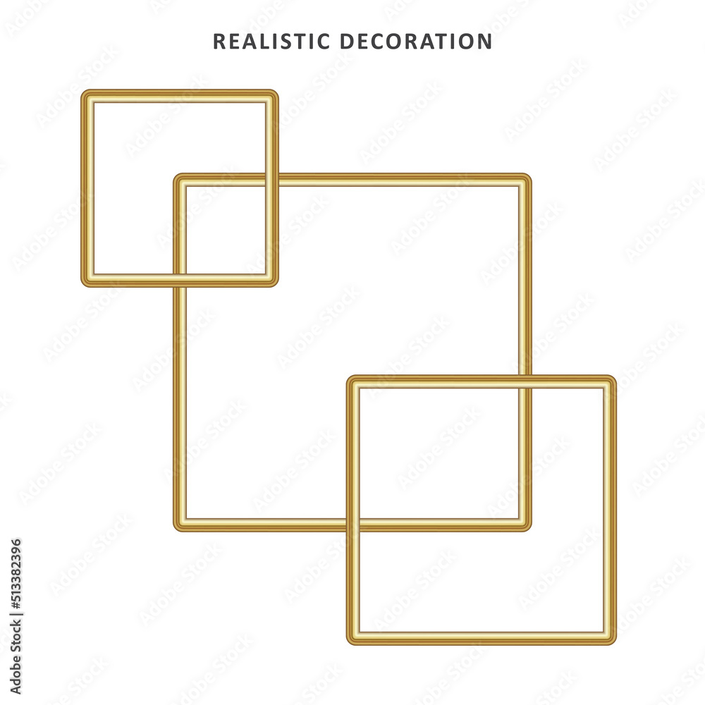 Minimalistic background with golden objects on white. Vector Minimalistic background with golden objects on white. Vector