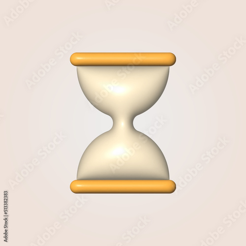 3d cartoon stand clock. Vector