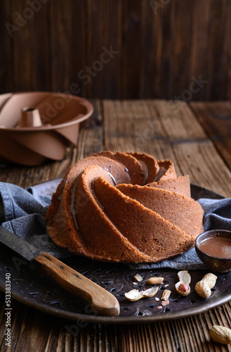 Delicious sweet peanut butter bundt cake