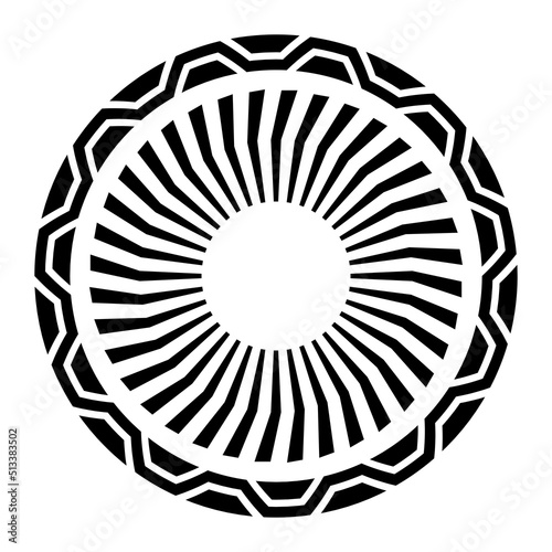 Abstract round meander, cir...