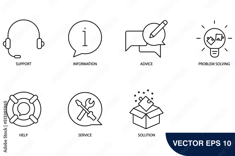 desk and support concept icons set . desk and support concept pack symbol vector elements for infographic web desk and support concept icons set . desk and support concept pack symbol vector elements for infographic web
